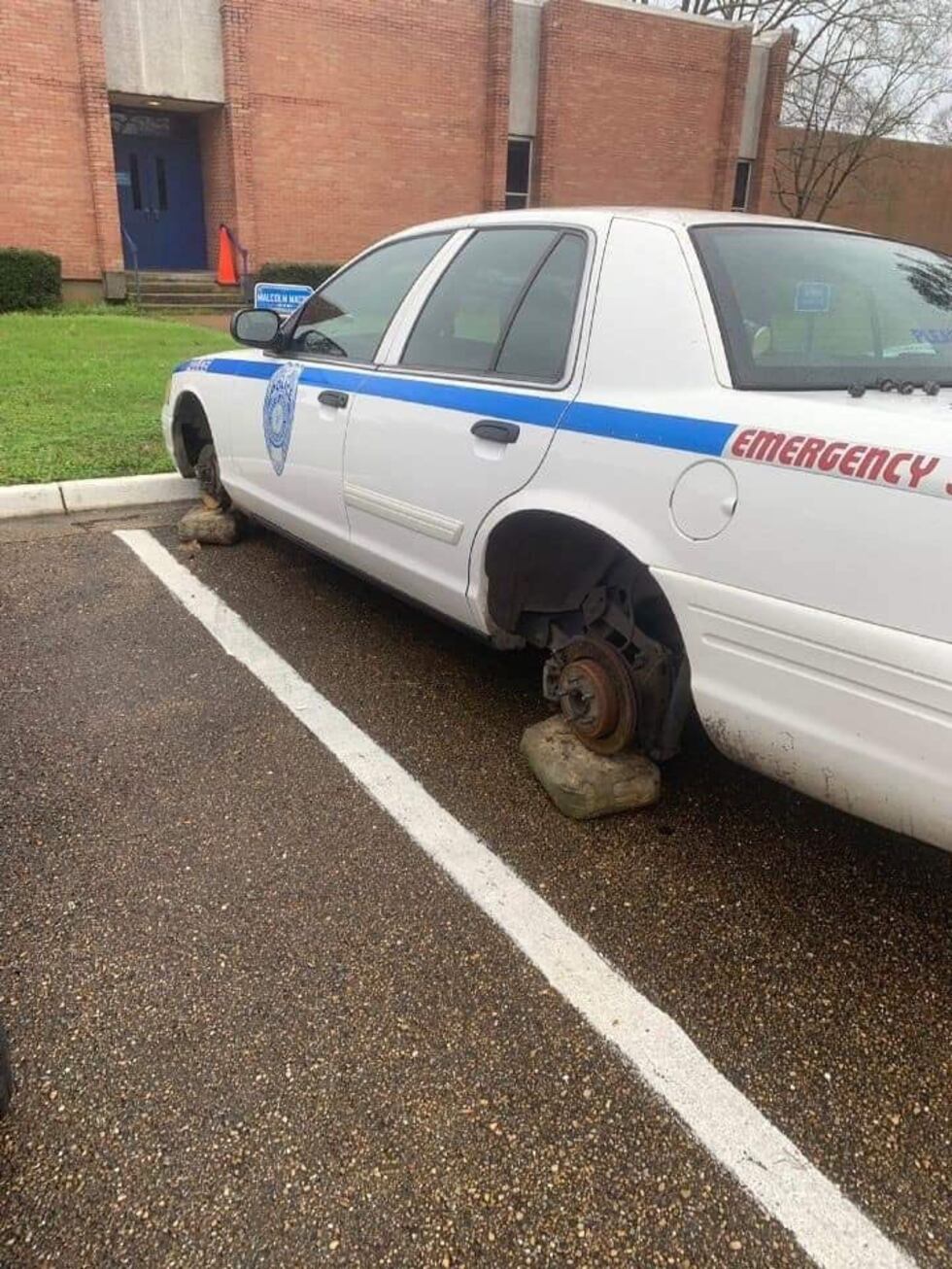 Tires taken from JPD Training Academy. (SOURCE: WLBT Viewer)