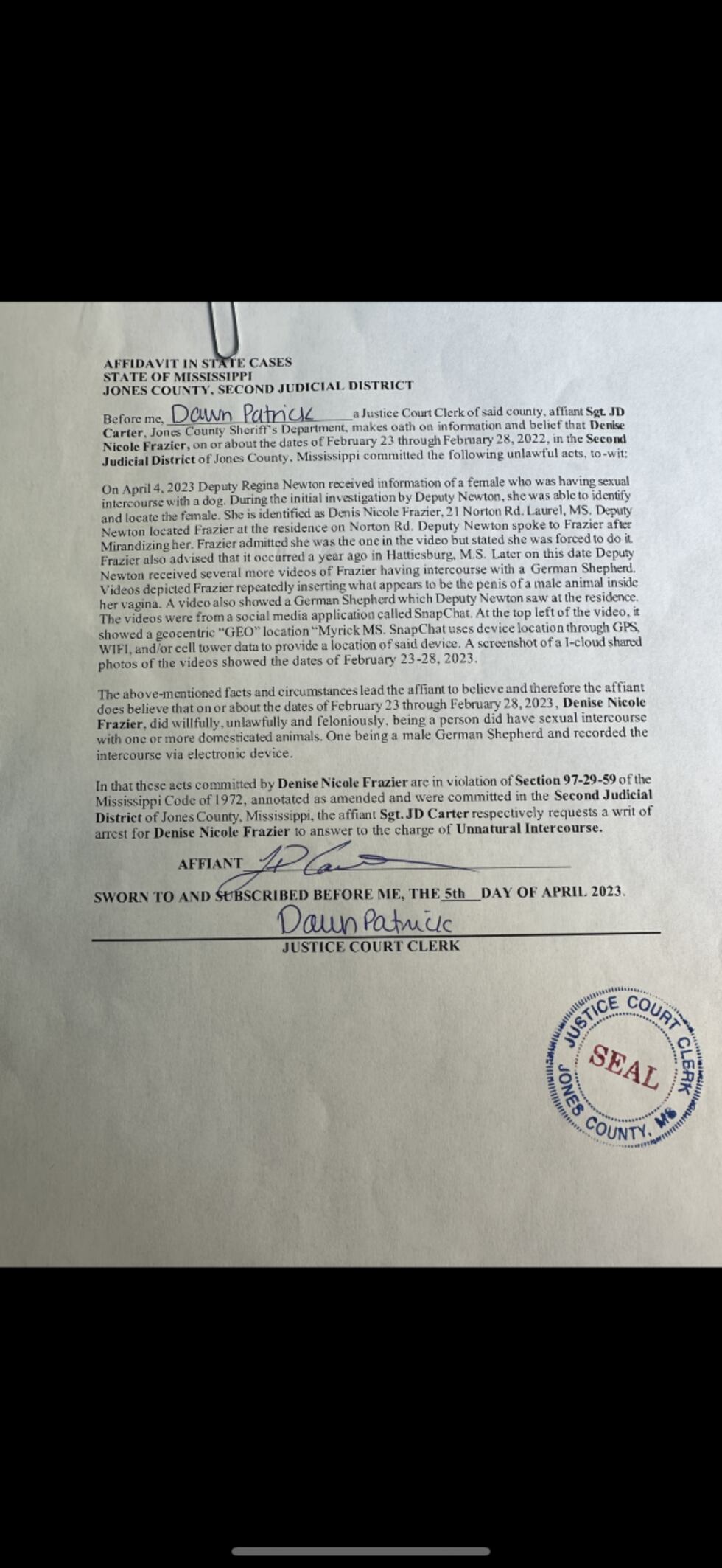 GRAPHIC WARNING: The below affidavit contains graphic details relating to the case. Viewer...