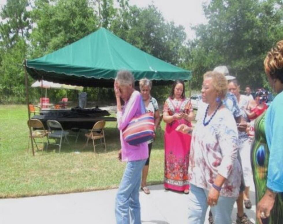 It was an emotional reunion between Celestine Gandy Thompson and her family today in Gulfport.