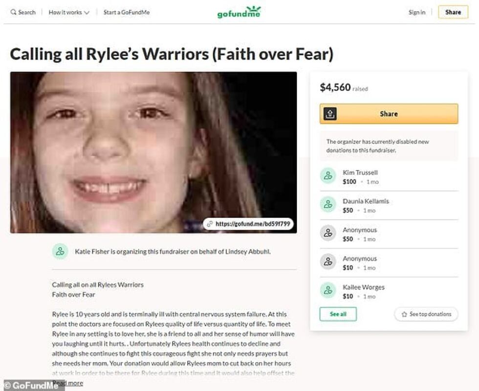 Lindsey Abbuhl under investigation after faking daughter Rylee's terminal illness for years...