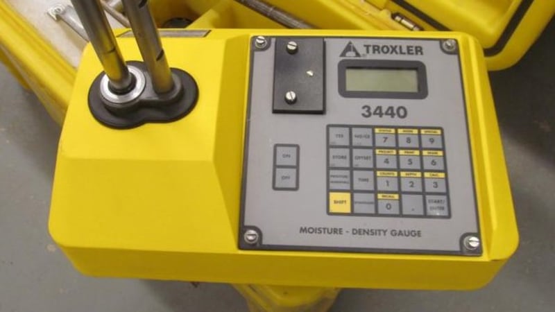 A Troxler nuclear density gauge resembling this one was stolen from a MDOT site on Highway 57.