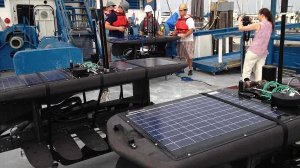 Three of those gliders will be deployed in the Gulf of Mexico to record and transmit various...
