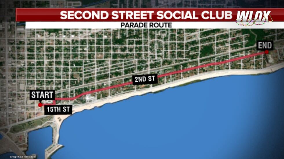 Second Street Social Club Parade Route for 2023