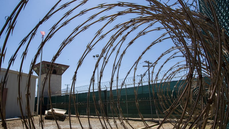 FILE - In this April 17, 2019, photo, reviewed by U.S. military officials, the control tower...
