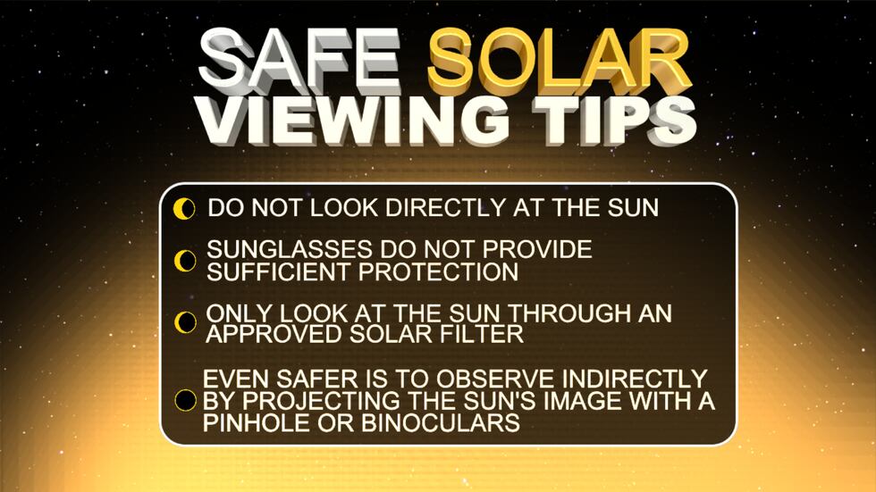 Viewing tips for solar eclipse