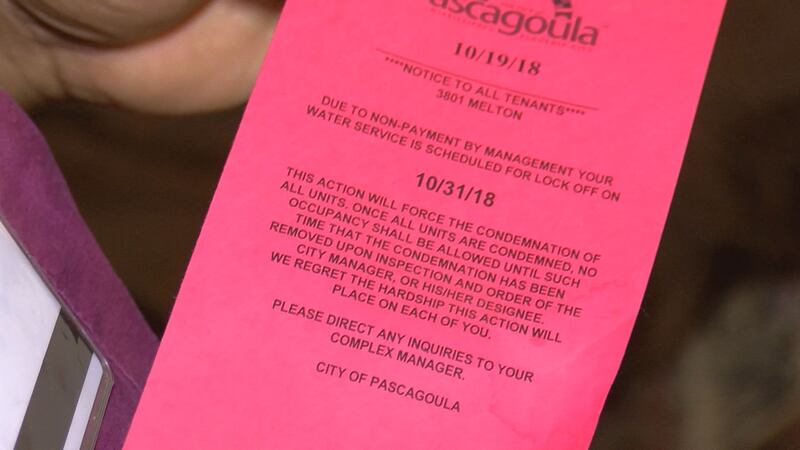 This red slip was left on the doorknobs of all tenants at the Bonaparte Square complex in...