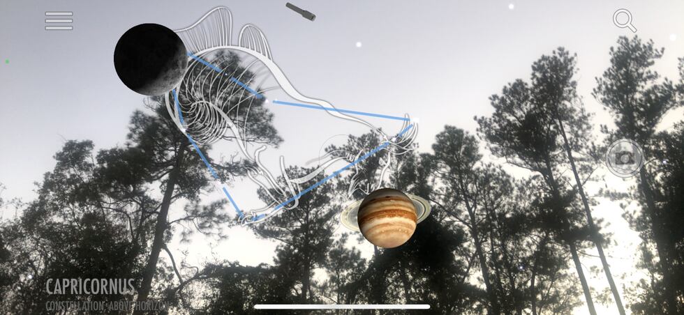 Saturn and Jupiter on SkyView Lite App