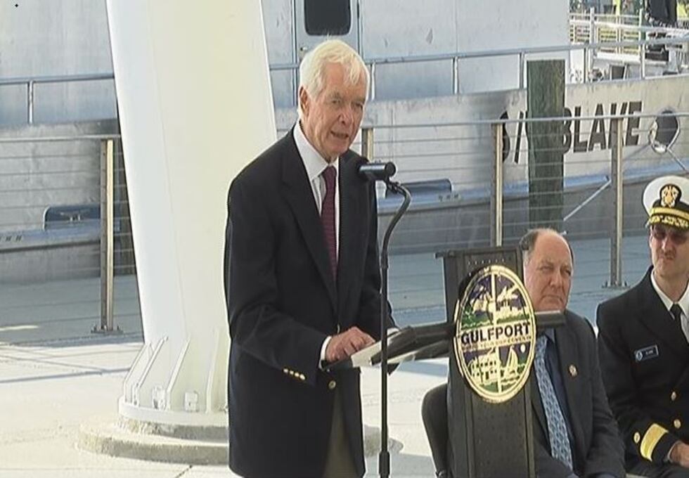Senator Thad Cochran helped christen the boat, commissioned by David Evans and Associates Inc....