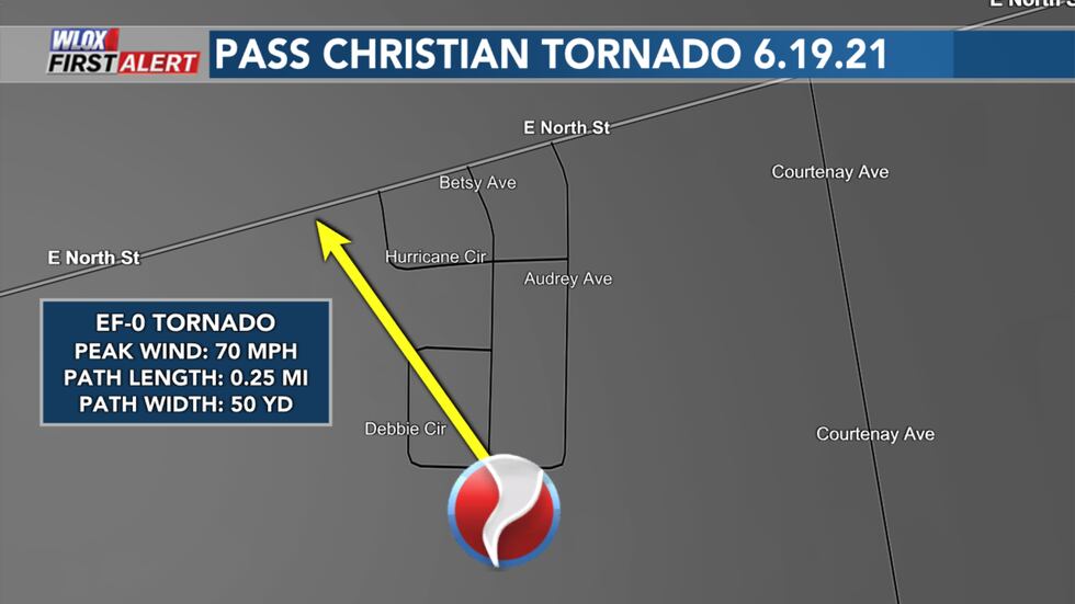 NWS New Orleans confirms a tornado touched down in Pass Christian around 12:37 AM CDT on June...