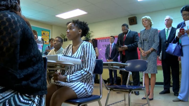 U.S. Secretary of Education Betsy DeVos visited the Holmes County Consolidated School District...