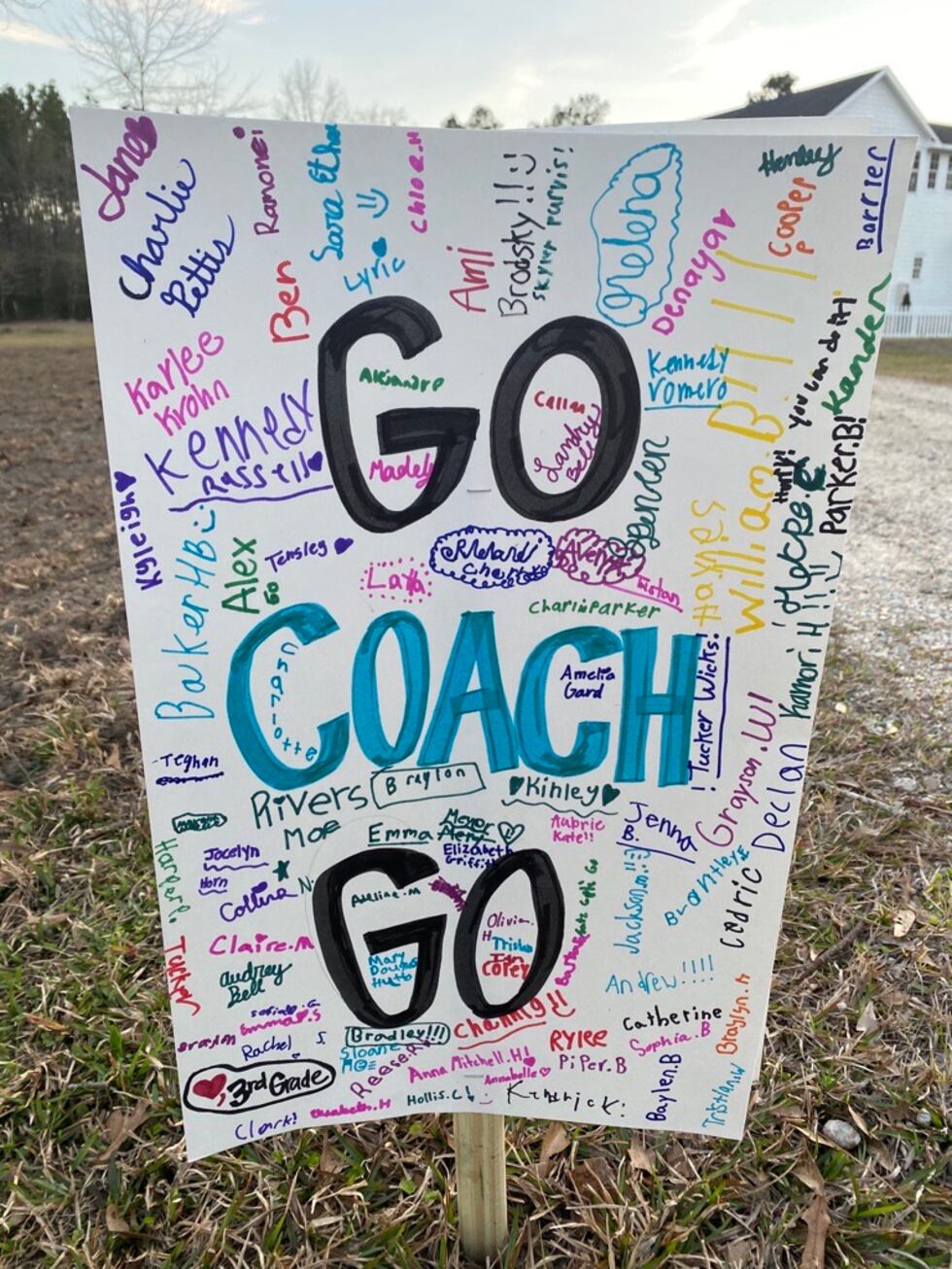 Jeannie Cook had support from her students at Bayou View Elementary as she completed her...
