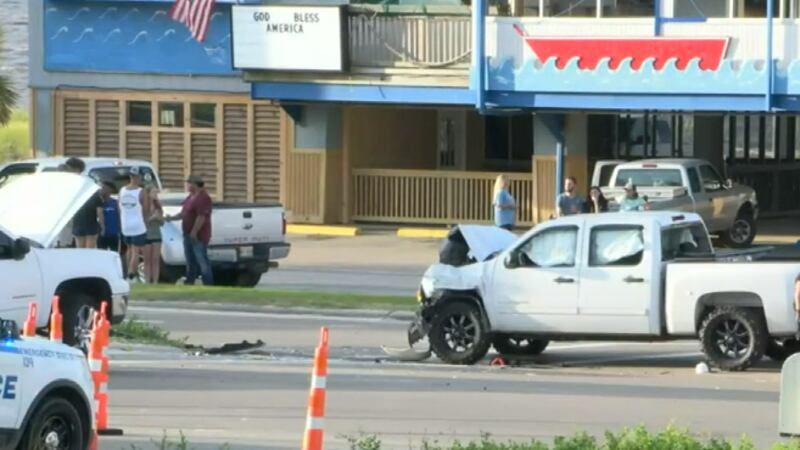 One person was injured after being thrown from the bed of a pick-up truck during an accident...