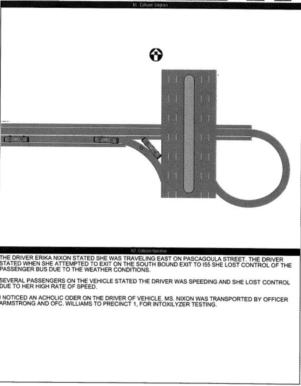 Portion of accident report detailing moments of the crash.