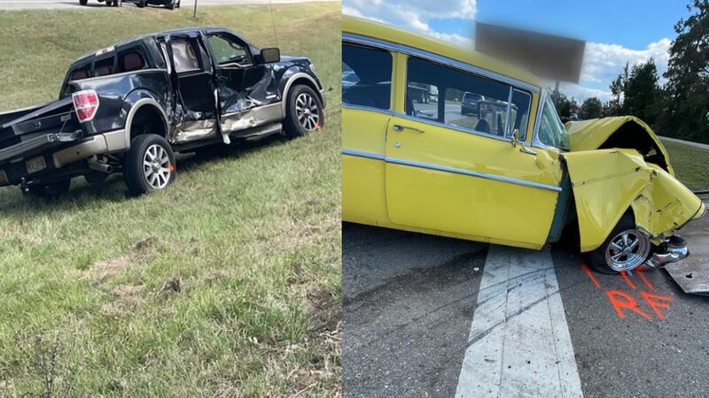 Wiggins Police Chief Jeff Thomas says the 1957 Chevy Bel Air was traveling south on Highway 49...