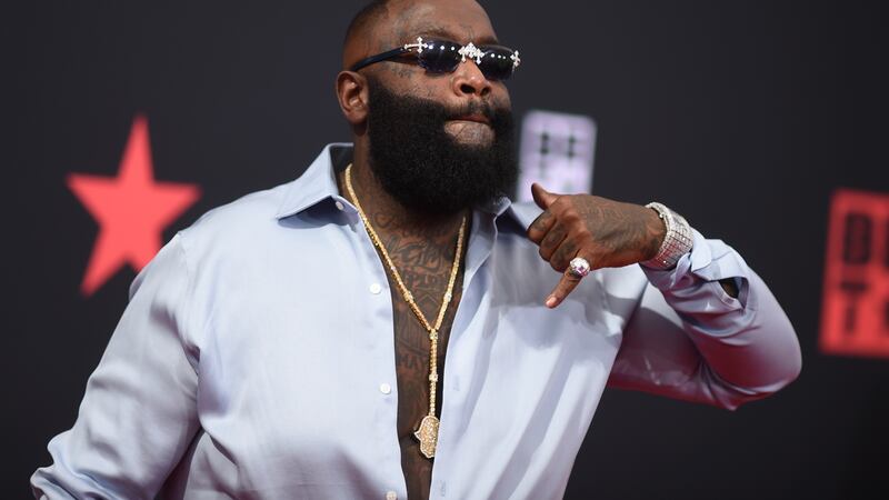 Rick Ross arrives at the BET Awards on Sunday, June 26, 2022, at the Microsoft Theater in Los...