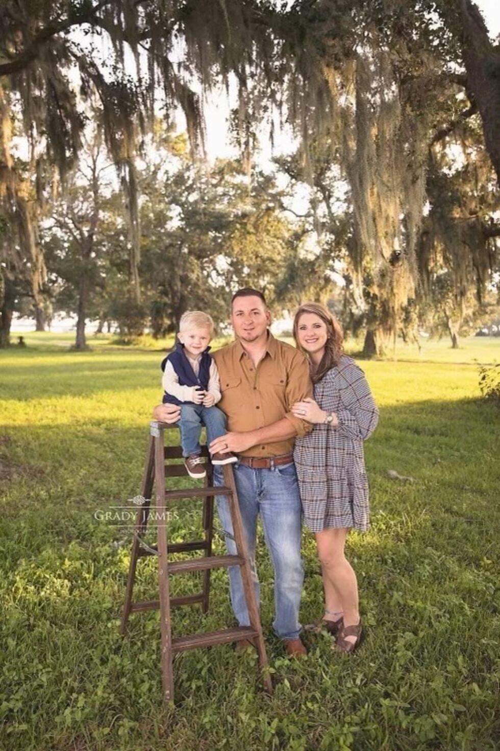 David Scarborough, his wife Lacy, and their son Sawyer who they lost to a drowning in March.